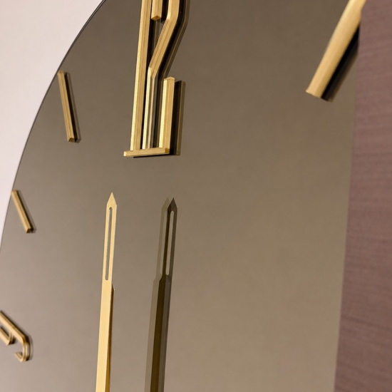 Grande orologio mantra 80cm vetro bronzo da parete design moderno